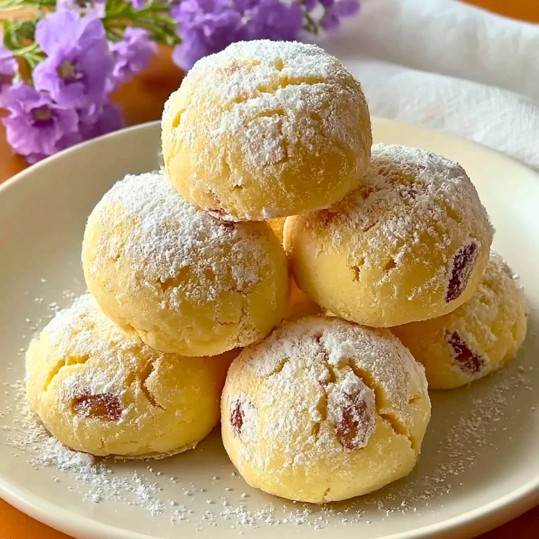 Delicious buttery Keto Russian Tea Cakes on a plate, perfect for low-carb diets.