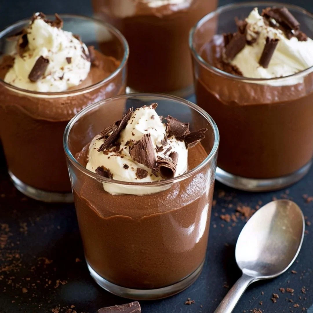 Delicious healthy chocolate mousse served in a dessert bowl