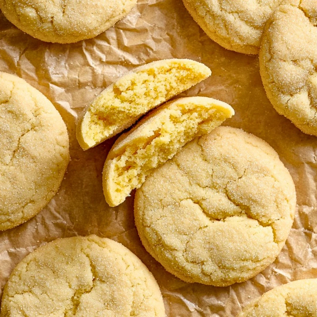 Baked classic sugar cookies decorated with colorful sprinkles