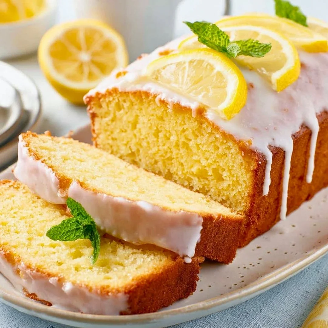 Delicious homemade Lemon Loaf Cake with a vibrant lemon glaze