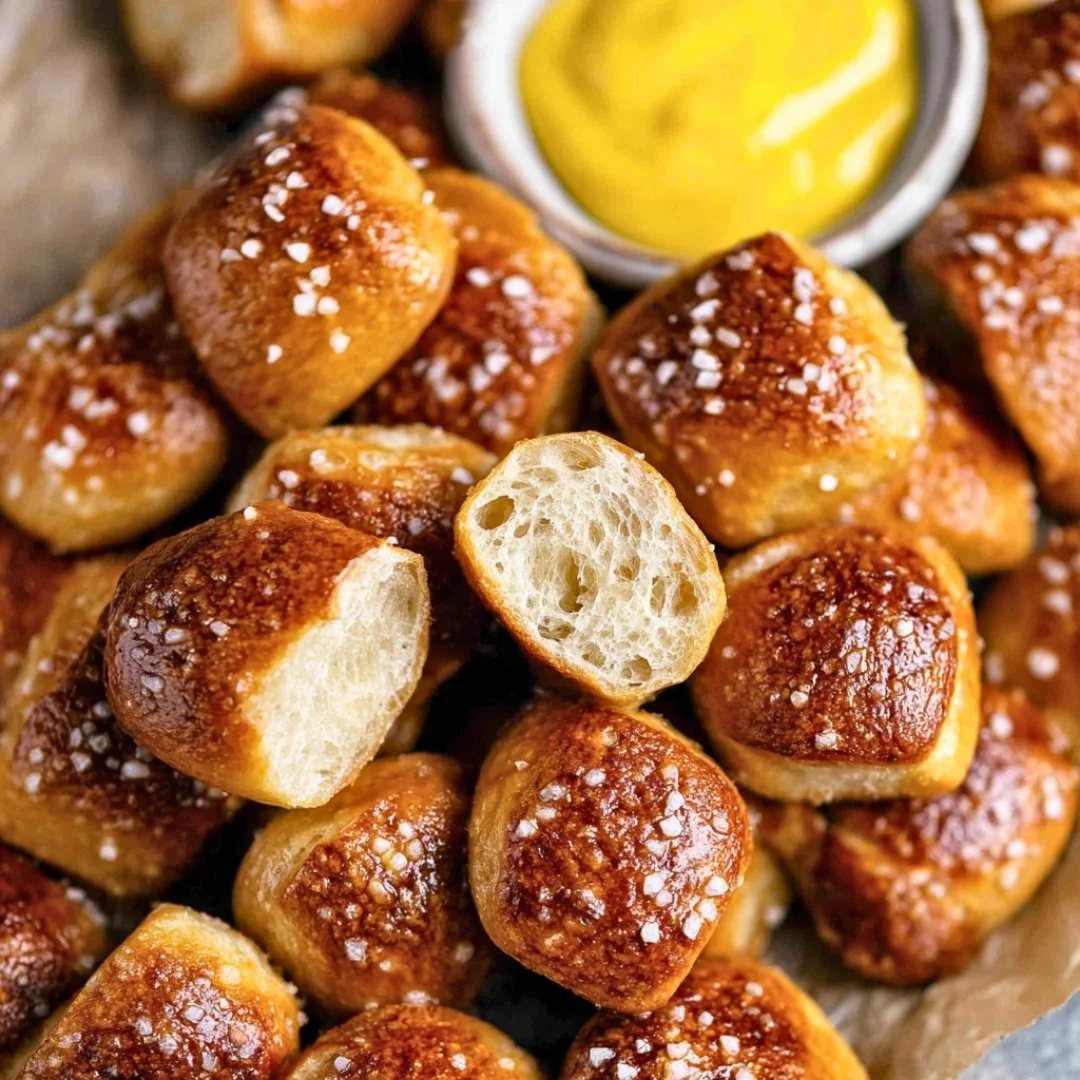 Delicious homemade sourdough pretzel bites made from sourdough discard